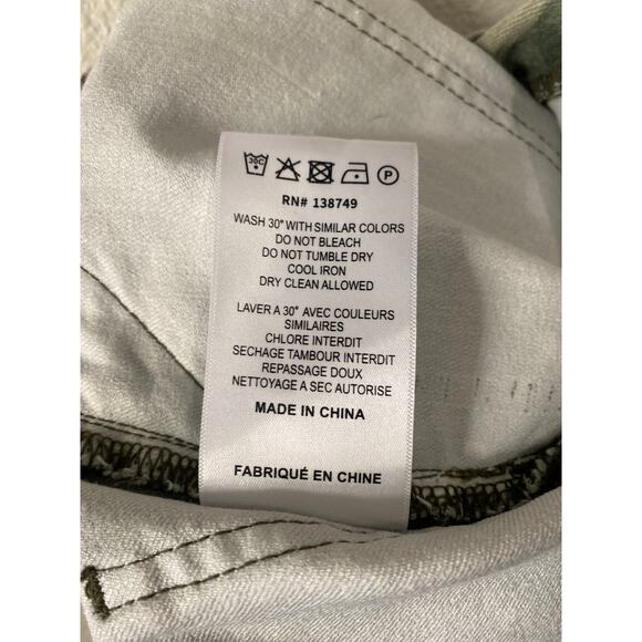 Etienne Marcel Denim Skinny Camo Capri Jeans 26 Green Slim Cropped Pant Indie - Picture 7 of 11